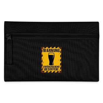 Warning sign beer mood – temporarily drunk - Pencil Case - black - Front