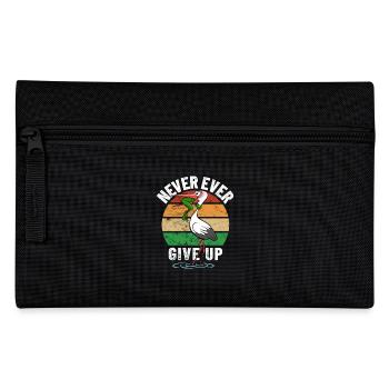 Frog and Stork - Never give up - Saying - Pencil Case - black - Front