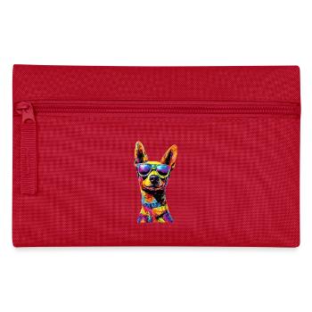 Russischer Toy Terrier Hund Russkiy Russian Toy - Federtasche - Rot - Vorne