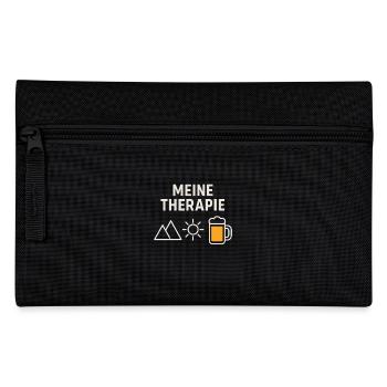 Therapie - Berge, Bier, Sonne - Federtasche - Schwarz - Vorne