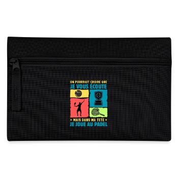 passion padel raquette padel humour padeliste - Trousse - noir - Devant