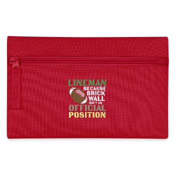 Lineman Football Wall Joke Design - Pencil Case - red - Front