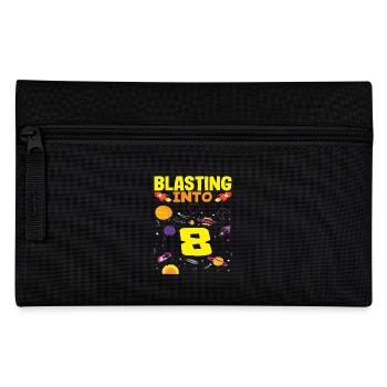 Blasting Into 8 Birthday Space Adventure - Pencil Case - black - Front