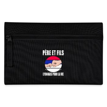 père et fils papa lyon lyonnais fête des pères - Trousse - noir - Devant