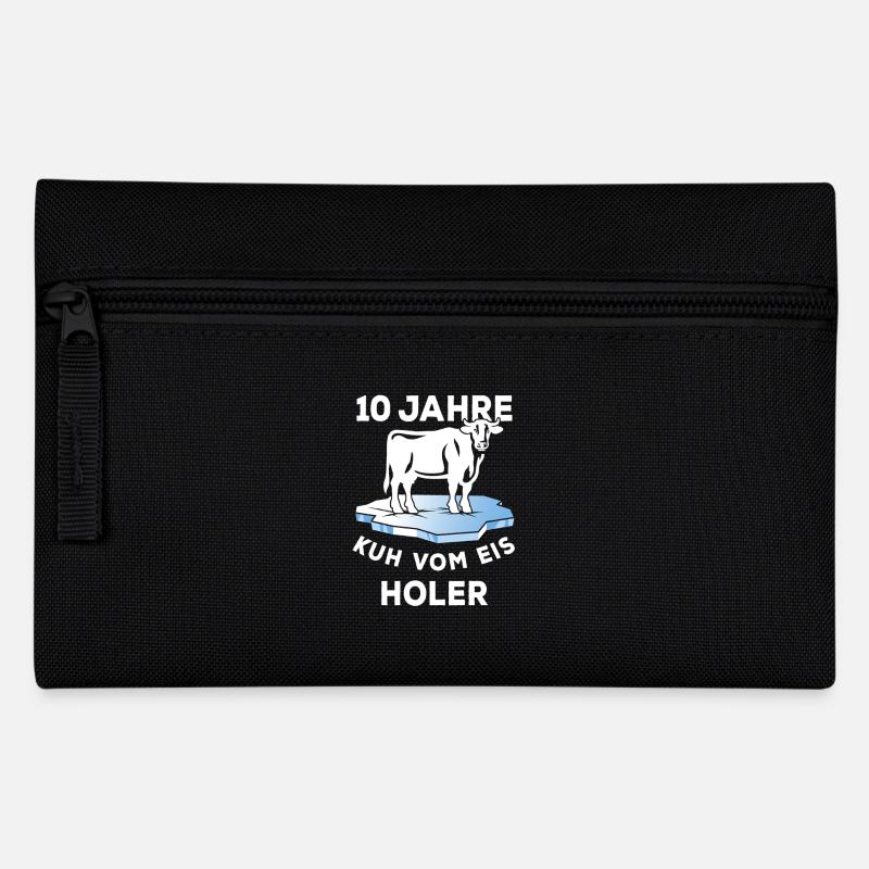10 Jahre Kuh vom Eis Holer - Dienstjubiläum - Federtasche - Schwarz