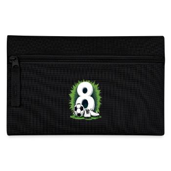 Fußball Geburtstag 8 Jahre Jungen Geschenk - Federtasche - Schwarz - Vorne