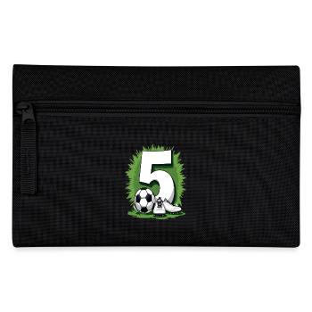 Fußball Geburtstag 5 Jahre Jungen Geschenk - Federtasche - Schwarz - Vorne