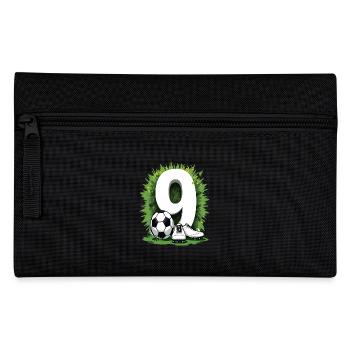 Fußball Geburtstag 9 Jahre Jungen Geschenk - Federtasche - Schwarz - Vorne