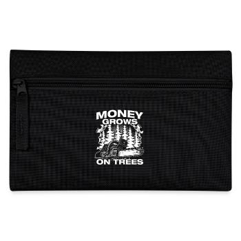 Money Grows on Trees Wooden Huts Lumberjacks - Pencil Case - black - Front