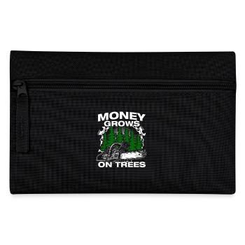 Money Grows on Trees Wooden Huts Lumberjacks - Pencil Case - black - Front
