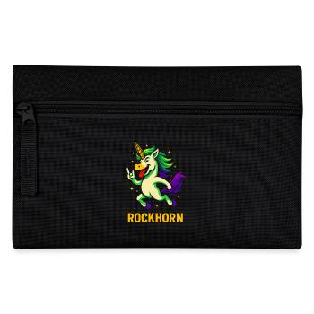 Rockhorn Einhorn Spruch Design Fabelwesen Kind - Federtasche - Schwarz - Vorne