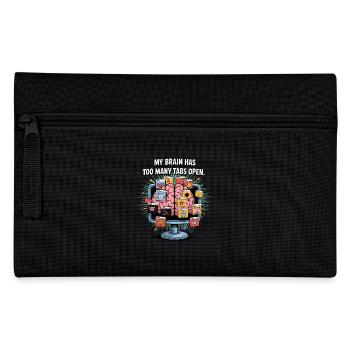 Too Many Tabs – ADD Brain Cartoon Design - Pencil Case - black - Front