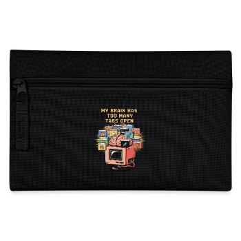 Too Many Tabs – ADD Brain Cartoon Design - Pencil Case - black - Front
