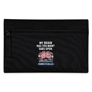 Too Many Tabs – ADD Brain Cartoon Design - Pencil Case - black - Front
