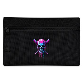 Baseball Skull Baseball Bat - Pencil Case - black - Front