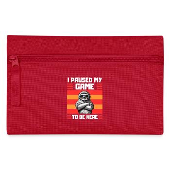 Zocker Faultier Spruch Gaming Humor - Federtasche - Rot - Vorne