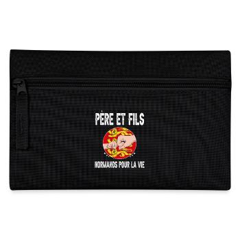 père et fils papa normand normandie fête des pères - Trousse - noir - Devant