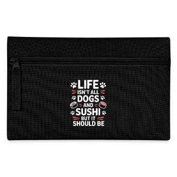 Sushi Hunde Japan Lustiges Kawaii Sushi Geschenk - Federtasche - Schwarz - Vorne