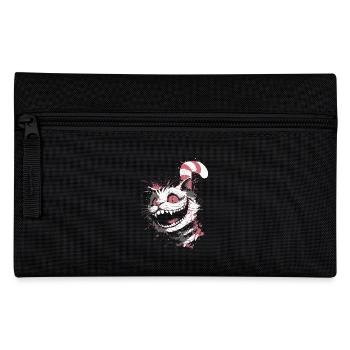 Psycho Katze Design – verrückter Grinsekatze Look - Federtasche - Schwarz - Vorne