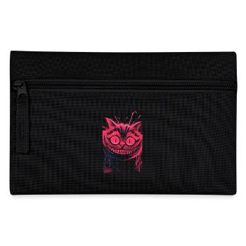 Cheshire Cat Neon – dark crazy cat art - Pencil Case - black - Front