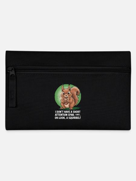 ADHS? Oh schau, ein Eichhörnchen! - Federtasche - Schwarz