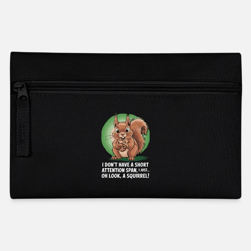 ADHS? Oh schau, ein Eichhörnchen! - Federtasche - Schwarz