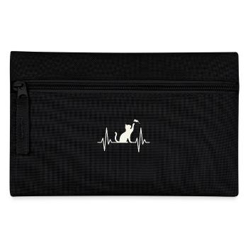 Katzen Herzschlag Silhouette - Federtasche - Schwarz - Vorne