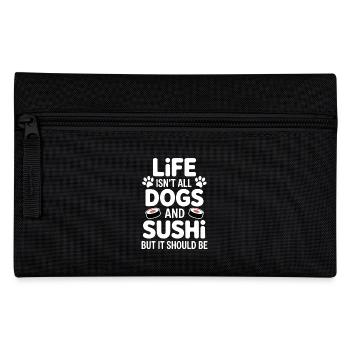 Sushi Hunde Japan Lustiges Kawaii Sushi Geschenk - Federtasche - Schwarz - Vorne