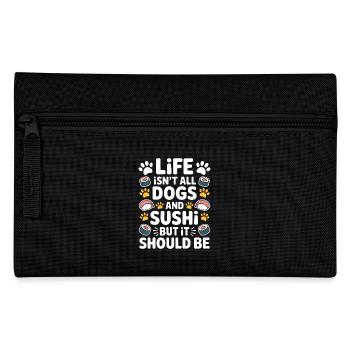 Sushi Hunde Japan Lustiges Kawaii Sushi Geschenk - Federtasche - Schwarz - Vorne
