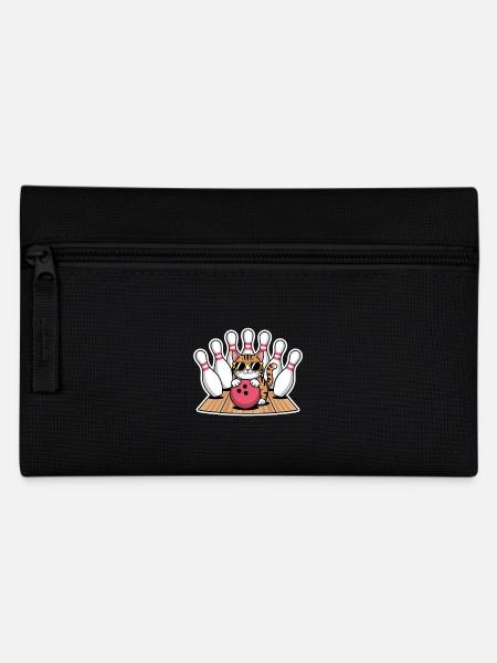 Bowling Spruch Katzen Lustiges Bowling Geschenk - Federtasche - Schwarz