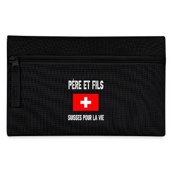 père et fils papa suisse fêtes des pères - Trousse - noir - Devant