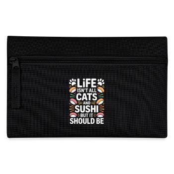 Sushi Cats Japan Funny Kawaii Sushi Gift - Pencil Case - black - Front