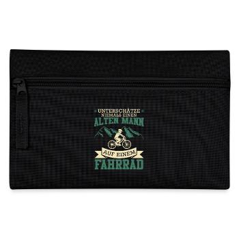 Radler UNTERSCHÄTZE NIE EINEN ALTEN MANN Lustiges - Federtasche - Schwarz - Vorne