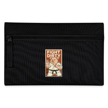 Karate Kampfschwein – Kämpfe schmutzig - Federtasche - Schwarz - Vorne