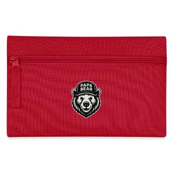 Papa Bear – Strong father look - Pencil Case - red - Front