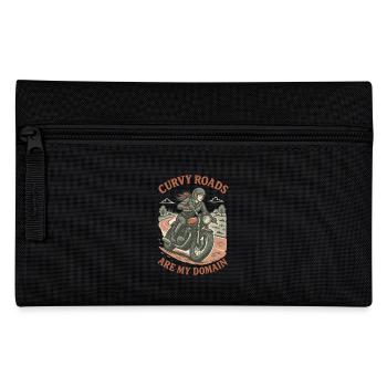 Curvy Roads Are My Domain Motorcycle Biker - Pencil Case - black - Front