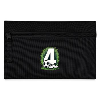 Fußball Geburtstag 4 Jahre Jungen Geschenk - Federtasche - Schwarz - Vorne