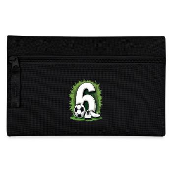 Fußball Geburtstag 6 Jahre Jungen Geschenk - Federtasche - Schwarz - Vorne