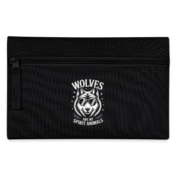 Wolf Saying, Wolves Sayings, Funny Wolf Gift - Pencil Case - black - Front