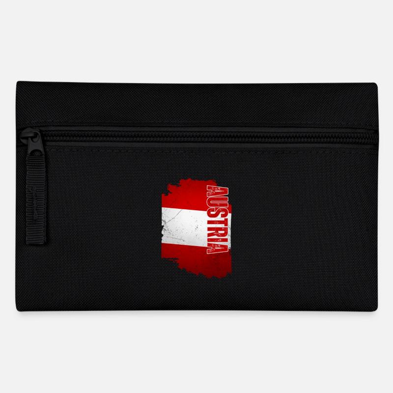 Vertical Austrian flag, Austrian pride - Pencil Case - black