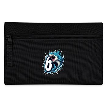 Shark Children's Birthday 6 Years Splash Motif - Pencil Case - black - Front