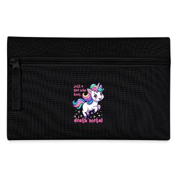 Einhorn - Just a girl who loves death metal - Federtasche - Schwarz - Vorne