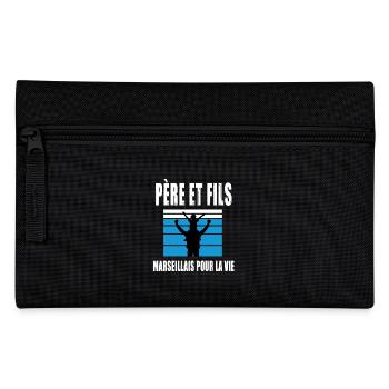 père et fils papa supporter marseillais marseille - Trousse - noir - Devant