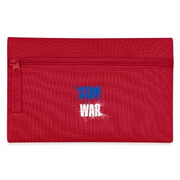 STOP WAR – NO WAR - PEACE – Nationalfarben Israel - Federtasche - Rot - Vorne