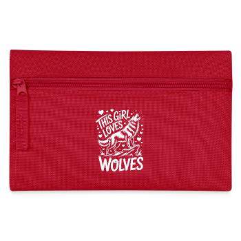 Wolf Saying, Wolves Sayings, Funny Wolf Gift - Pencil Case - red - Front