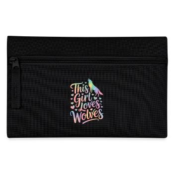 Wolf Saying, Wolves Sayings, Funny Wolf Gift - Pencil Case - black - Front