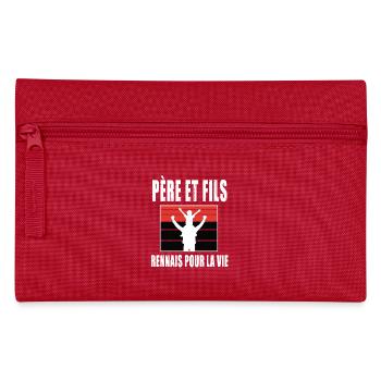 père et fils papa supporter rennais rennes - Trousse - rouge - Devant