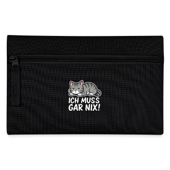 I don't have to do anything – lazy cat - Pencil Case - black - Front