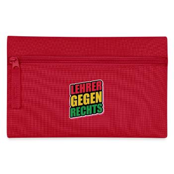 Lehrer Gegen Rechts - Gegen Rechts, gegen Hetze - Federtasche - Rot - Vorne