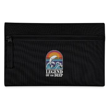 Legend Of The Deep Narwhal Illustration With - Pencil Case - black - Front